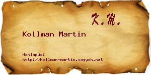 Kollman Martin névjegykártya