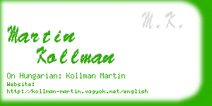 martin kollman business card